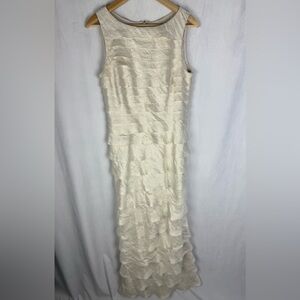 Long party dress champagne beige color